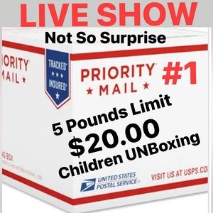 LIVE SHOW Children Unboxing $20.00 for 5 pound Box